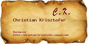 Christian Krisztofer névjegykártya